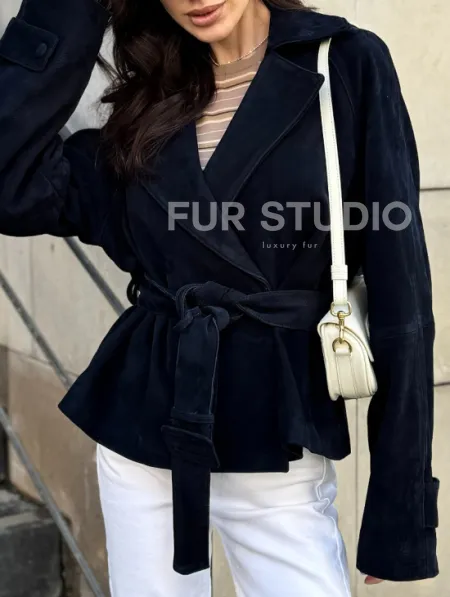 Модная куртка из замшевой кожи - фото 2