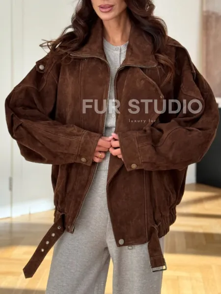 Замшевая куртка женская 2025 - фото 2