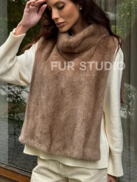 Манишка меховая из норки - фото 2