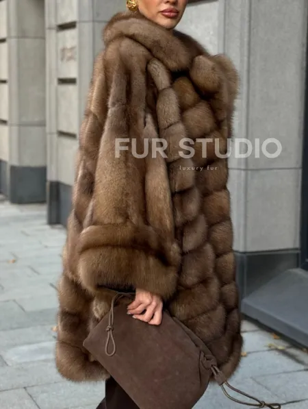 Шуба из куницы оверсайз - фото 6
