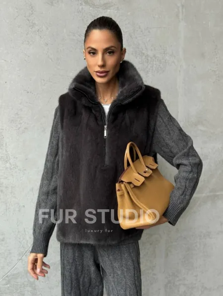 Меховая манишка из меха норки - фото 10