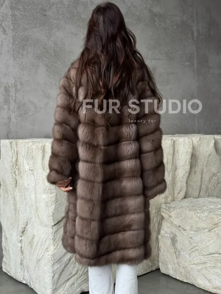 Шуба из куницы средней длины - фото 3