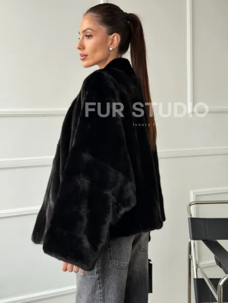 Полушубок норковый SAGA FURS - style oversize - фото 3
