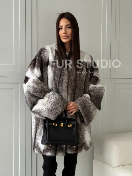 Натуральная шуба из норки крестовки Premium - фото 14