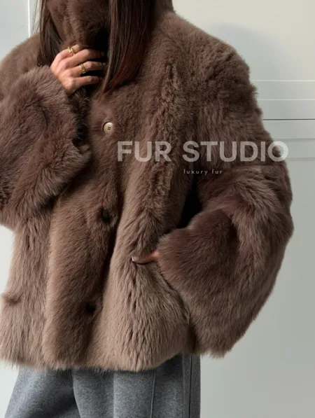 Дубленка из тосканы цвет taupe - фото 4