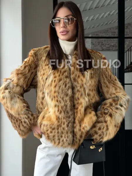 Меховой жакет - шуба из оцелота - фото 9