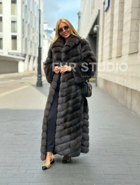 Элитная шуба из баргузинского соболя - седина 1/2 - фото 2