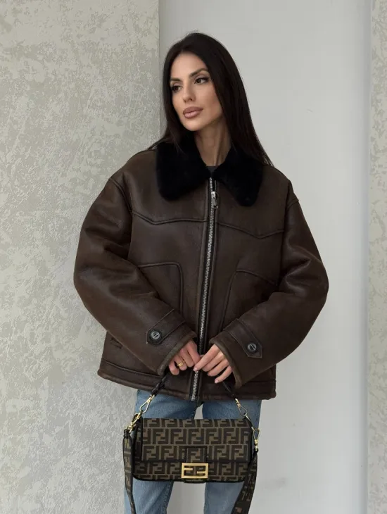 Молодежная куртка - дубленка 