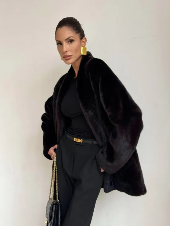 Стильный женский норковый жакет (шуба) Brown Velvet - фото 10