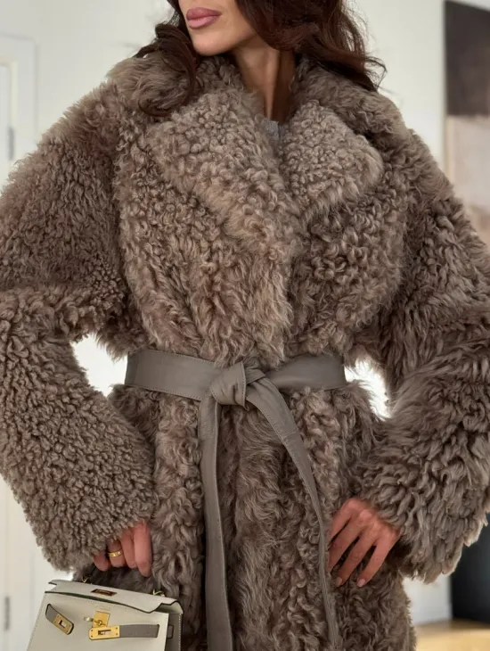 Двусторонняя шуба - дублёнка из меха испанского тиградо - фото 3