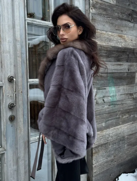 Меховое манто из норки 