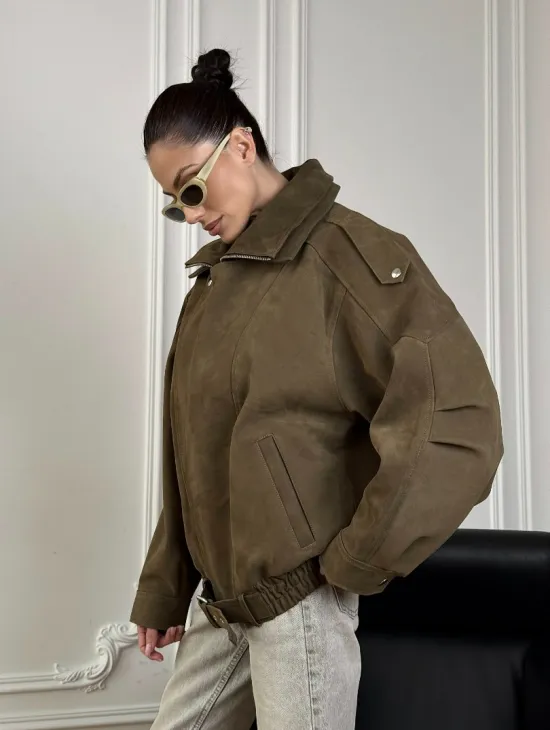 Популярная натуральная женская кожаная куртка-бомбер  