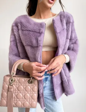 Свитер из меха норки в лавандовом оттенке - фото 1