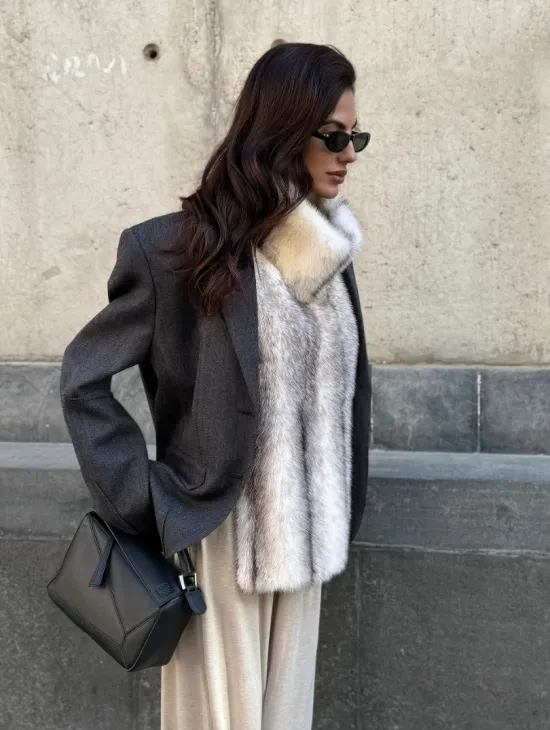 Женская манишка из норки крестовки - фото 6