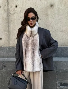 Женская манишка из норки крестовки - фото 14