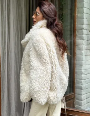 Белая шуба - дубленка двухсторонняя - фото 2