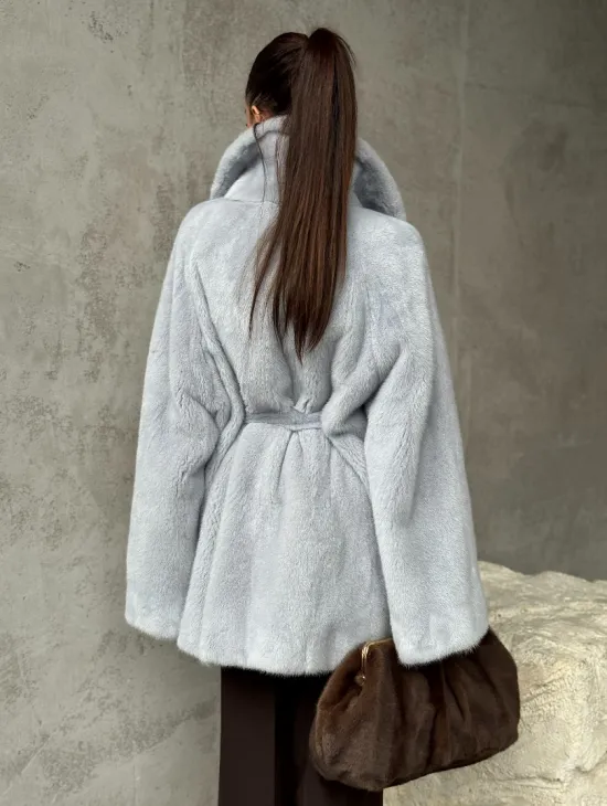 Полушубок из голубой норки - фото 6