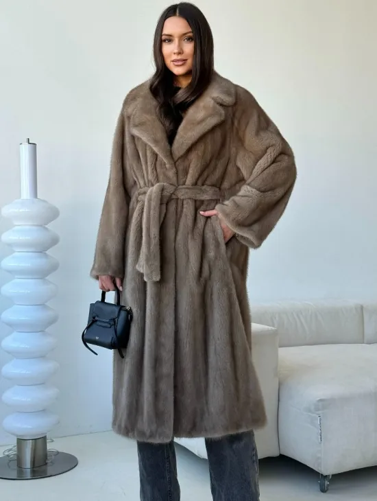 Норка пастель роспуск английский воротник - фото 0