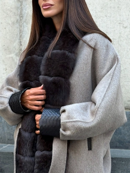 Пальто с мехом финского песца - фото 3