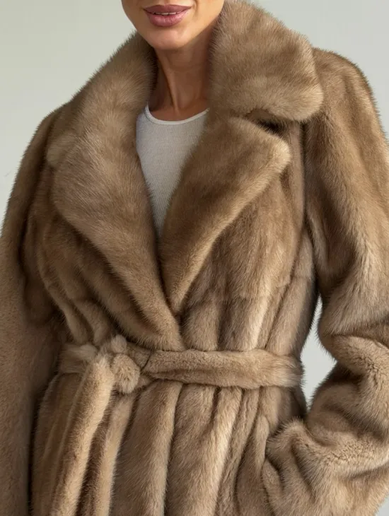 Шуба норковая классика - пастель - фото 1