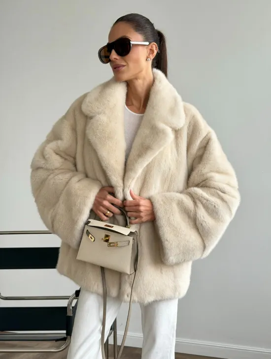 Женский норковый полушубок - фото 9