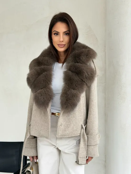 Куртка - пальто с мехом финского песца - фото 10