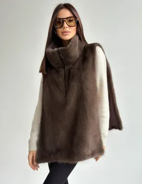 Женская меховая манишка - мех норка - фото 0