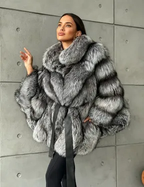 Шуба из чернобурой лисы 