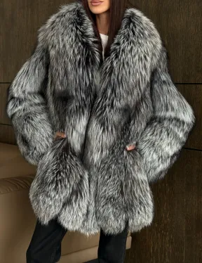 Женская шуба из чернобурки - фото 4