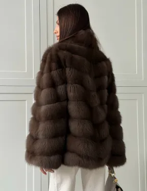 Женская шуба из меха куницы - фото 7