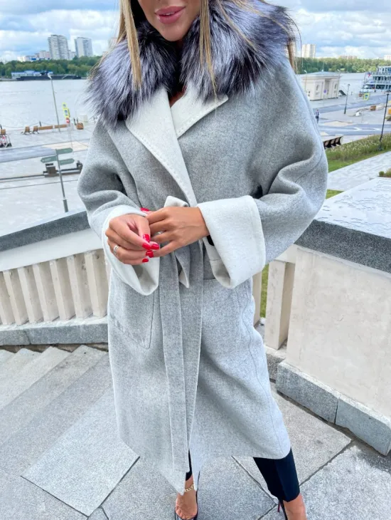 Пальто из шерсти альпаки с воротником блюфрост - фото 2