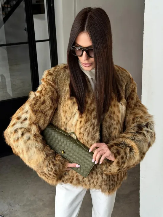 Меховой жакет - шуба из оцелота - фото 19
