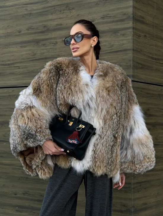 Шуба - летучка из меха рыси - фото 15