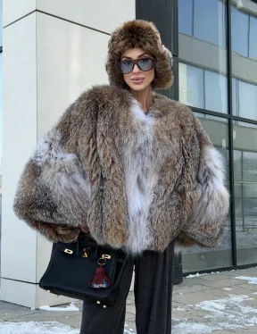 Шуба - летучка из меха рыси - фото 9