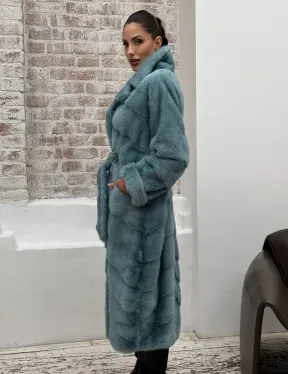 Норковая шуба в цвете TIFFANY - фото 8